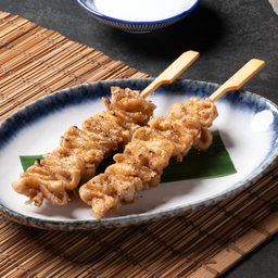 หนังไก่ย่างเกลือ/เทอริยากิ / Grilled Crispy Chicken Skin with Salt or Teriyaki