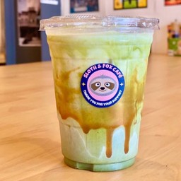 Caramel matcha latte