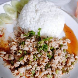 ข้าวหน้าลาบหมูไข่เจียว