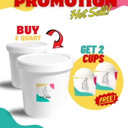 สุดคุ้ม 2 ซื้อ 2 ควอท แถม ถ้วย (1 scoop) 2 ถ้วย ฟรี