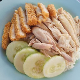 ข้าวมันไก่ต้ม+ไก่ทอด