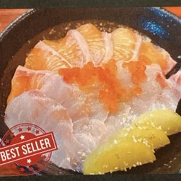 097 ข้าวหน้าปลาแซลมอน +มาได SALMON + MADAI DON