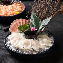ซาชิมิปลามาไดแร่บางซอสพอนซึ / Madai Uzukuri Sashimi with Ponzu Sauce