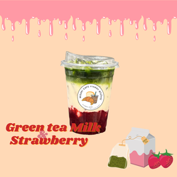 ชาเขียวนมสดสตอว์เบอร์รี่
