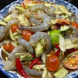 ตำแตงกุ้งสด ปลาร้า