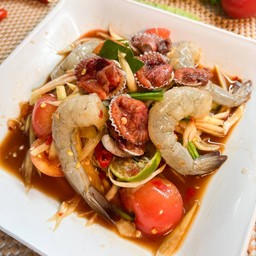 ตำหอยแครง กุ้งสด-กุ้งลวก