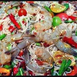 ตำซั่วกุ้งสด