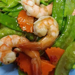 ผัดถั่วลันเตากุ้ง(เป็นกับข้าว)