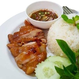 ข้าวไก่ยาง +น้ำจิ้มแจ่ว