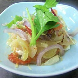 ยำ3อย่าง (กุ้งแห้ง+ไข่เค็ม+ผักกาดดอง)