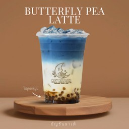 อัญชันลาเต้+ไข่มุกมายมูน