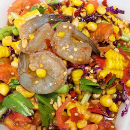 ตำลาวข้าวโพดกุ้งสด