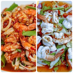 ยำกุ้ง+ปลาหมึก