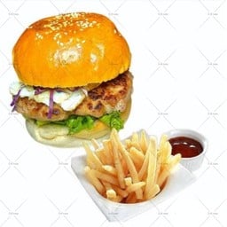เบอร์เกอร์หมู เฟรนฟราย
