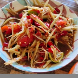 ตำปลาร้า(ไม่ใส่ปู)