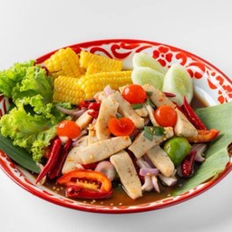 ยำหมูยอไข่แดงเค็ม