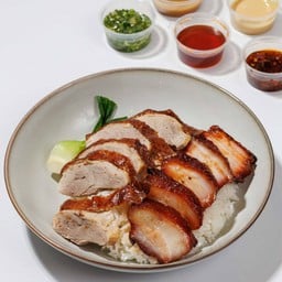 ข้าวคอมโบเป็ด+หมูแดง+ไข่ต้ม