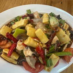 ตำหน่อไม้ปลาร้ากุ้งสด