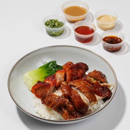 ข้าวคอมโบเป็ด+หมูแดงส่วนท้อง