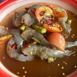 ตำเกาเหลาปูปลาร้ากุ้งสด