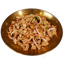 ลาบหมู (Spicy minced pork salad)