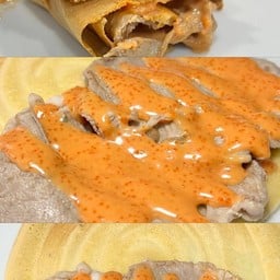 เนื้อสไลด์  สไปซี่มาโย  ไข่กุ้ง  ชีส