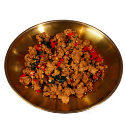 ผัดกะเพราหมุสับ (Stir fried holy basil and pork)