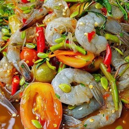 ตำเหลากุ้งสด
