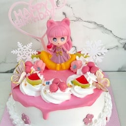 เค้กนมสดวนิลาโมเดลเจ้าหญิงนั่งบนพระจันทร์