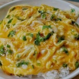 ข้าวไข่เจียวไข่ข้นกุ้งสับ