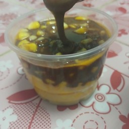 ข้าวโพดอบเนย ราดช็อกโกแลต หนึบ