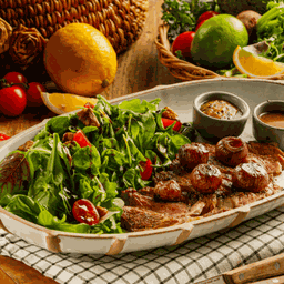 สเต็กเนื้อริบอายแองกัส เสิร์ฟคู่มันบดหนึบทรัฟเฟิล