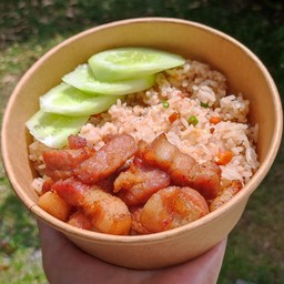 ข้าวผัดกะปิหมูหวาน+ไข่เจียวฝอย