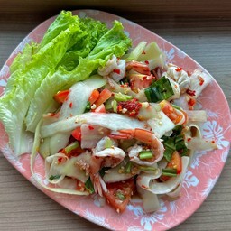 ตำหลวงพระบางกุ้งสุก ( เส้นบาง )