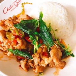 กะเพราหมูชิ้น