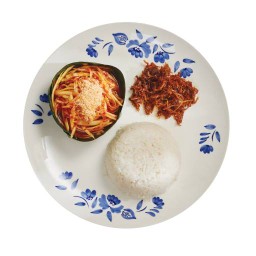 ข้าวมันส้มตำหมูฝอย