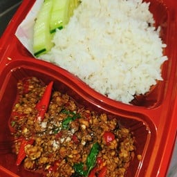 ข้าวหน้าปลาแกะ ยำย่าง อาหารตามสั่ง ตลาดไร่วนาสิน