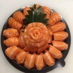 เค้กแซลมอนล้วน 500กรัม (เพิ่มไข่กุ้งซาชิมิ)
