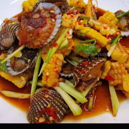 ยำข้าวโพดหอยแครง สูตรเด็ด