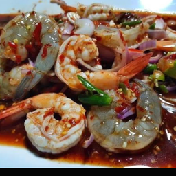 ยำกุ้งสุก&สด สูตรนัวส์ปลาร้าเวอร์