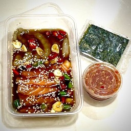 รวมพี่น้อง  แซลมอน+กุ้ง