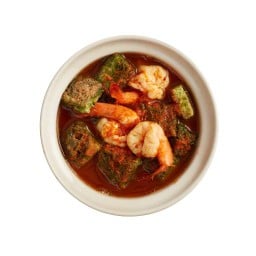 แกงส้มกุ้งชะอมทอด