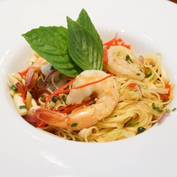 สปาเก็ตตี้กุ้งพริกสด