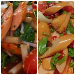 ยำไส้กรอกรมควัน