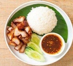 ข้าวหน้าหมู3ชั้นทอด
