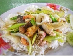 พริกหยวกทะเล ราดข้าว