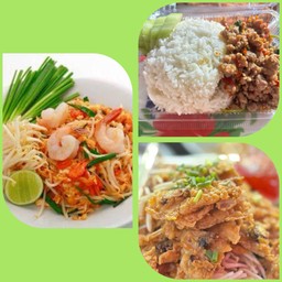 ชุดพุงกาง (ผัดไทยกุ้งสด1ห่อ หอยทอดแป้งกรอบ1ห่อ กระเพราหมูสับ1กล่อง)