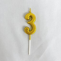 เทียนสีทอง เลข 3