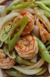 พริกหยวกกุ้ง ราดข้าว