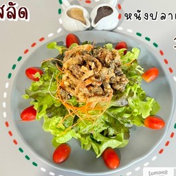 สลัดหนังปลาแซลมอนทอดกรอบ